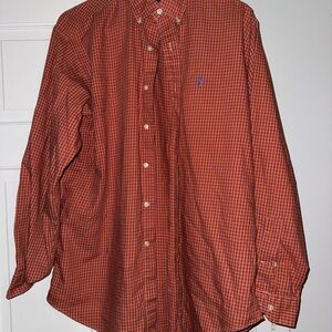 Men's Ralph Lauren Orange Checkered Shirt